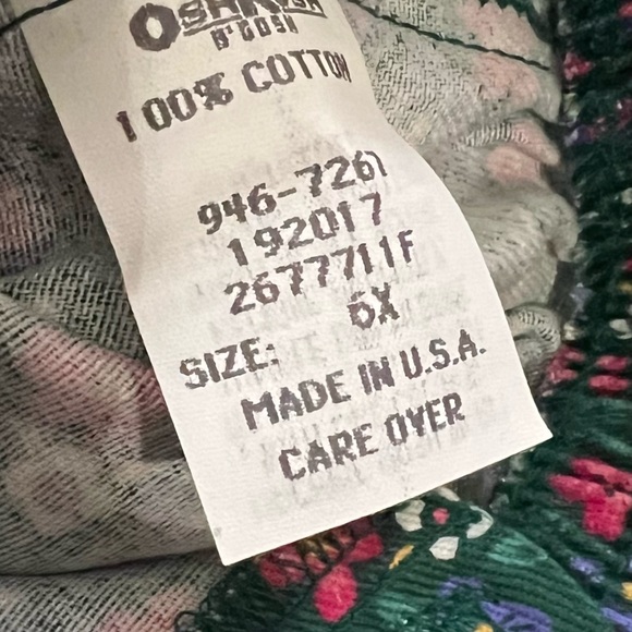 Vintage Oshkosh Bgosh Girls Floral Multicolored Made USA Skirt 6X - Picture 2 of 4